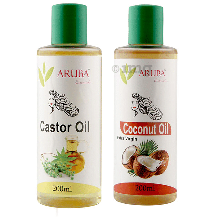 Aruba Essentials Combo Pack of Castor Oil &  Coconut Extra Virgin Oil (200ml Each)