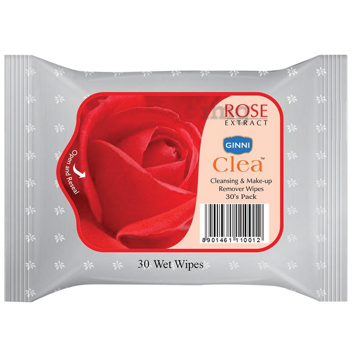 Ginni Clea Cleansing & Make-Up Remover Wipes Rose Extract
