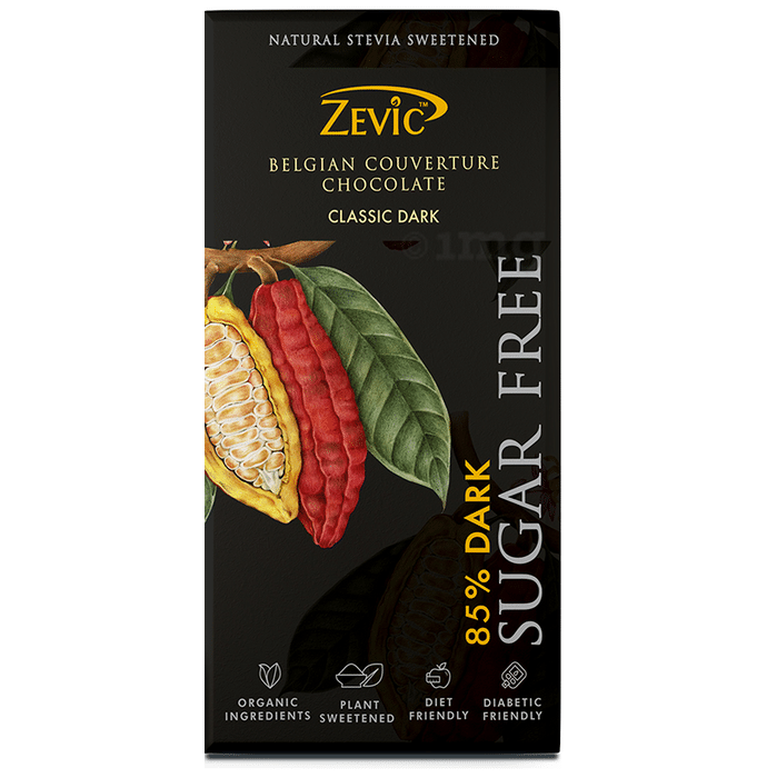 Zevic 85% Dark Sugar Free Belgian Couverture Chocolate Classic Dark