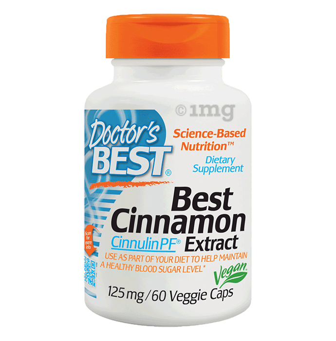 Doctor's Best Cinnamon Extract 125mg Veggie Capsule | For Healthy Blood Sugar Levels