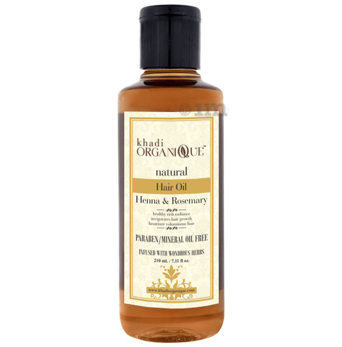 Khadi Organique Natural Hair Oil Paraben/Mineral Oil Free Henna and Rosemary