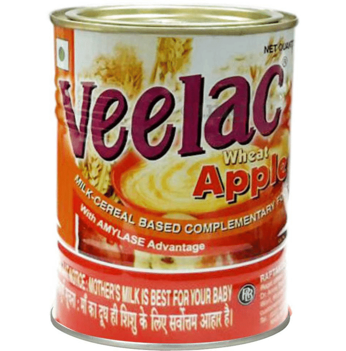 Veelac Milk Cereal Based Complementary Food with Amylase for Infants | Wheat Apple Powder