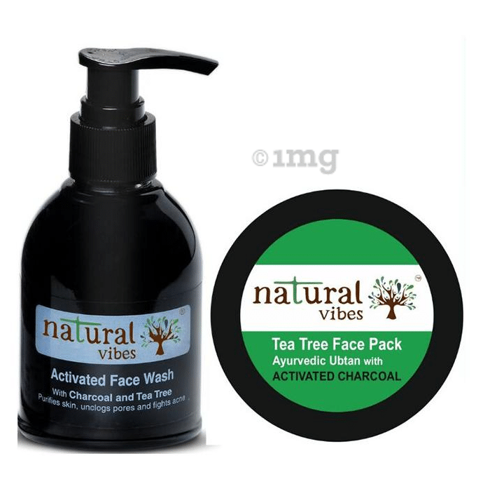 Natural Vibes Combo Pack of Activated Face Wash 150ml and Face Pack 50gm