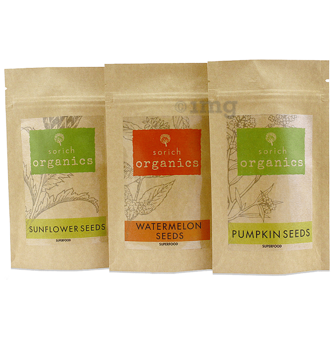 Sorich Organics Combo Pack of Chia,Sunflower and Flax Seeds (200gm Each)