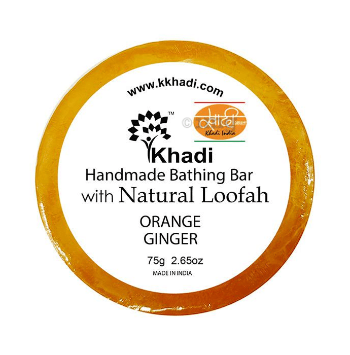 Khadi India Orange Ginger Natural Loofah Handmade Bathing Bar