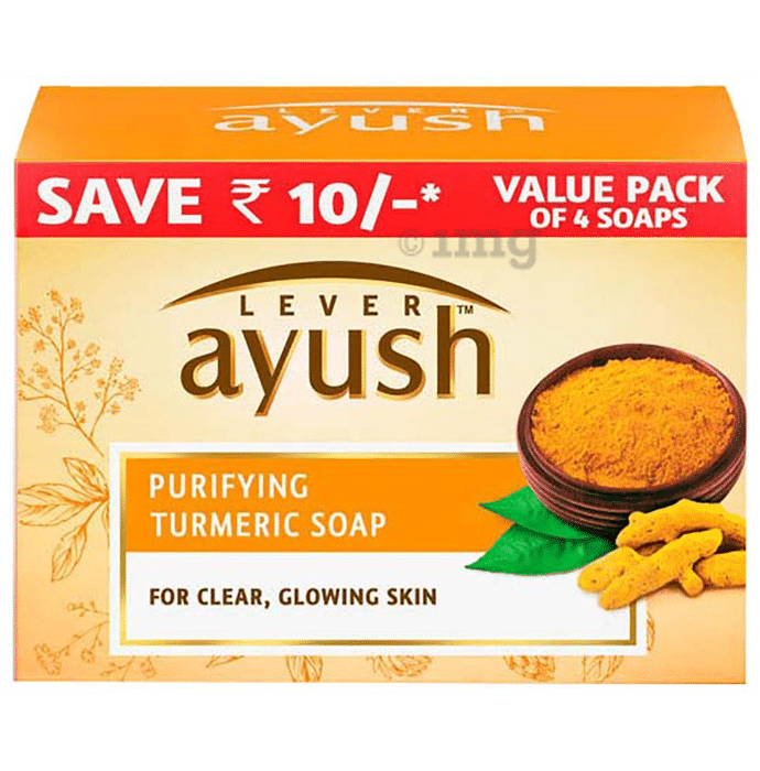 Lever Ayush Purifying Turmeric Soap (100gm Each)