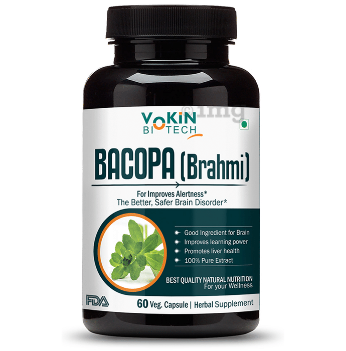 Vokin Biotech Bacopa Monnieri (Brahmi) Extract 500mg Capsule