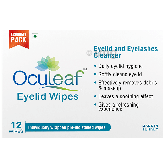 Oculeaf Eyelid Wipes with Tea Tree Oil | For Eyelid & Eyelashes Cleansing