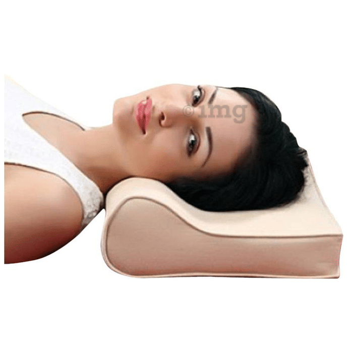 Medtrix Cervical Pillow Spondylosis Neck and Back Pain Support Universal Beige Premium