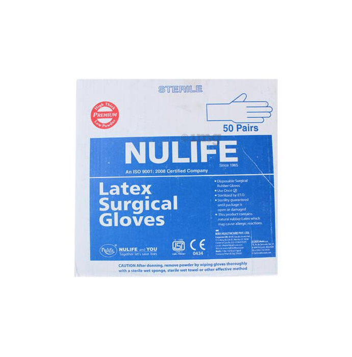 Nulife Sterile Powder Free Surgical Gloves 7.0