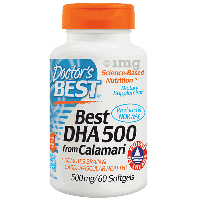 Doctor's Best DHA 500 from Calamari | For Brain & Cardiovascular Health