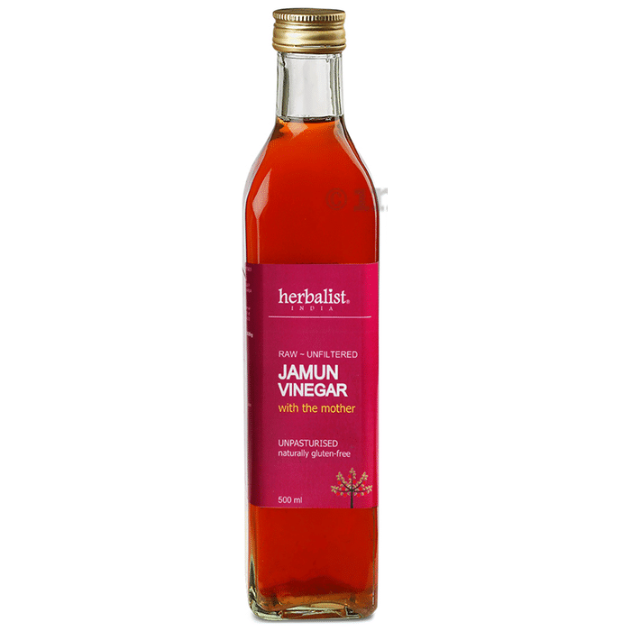 Herbalist Jamun Cider Vinegar, Raw, Unprocessed and Unrefined with Mother Vinegar