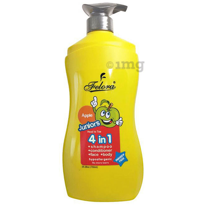 Felora Juniors Head to Toe 4 in 1 Shampoo + Conditioner + Bodywash Apple