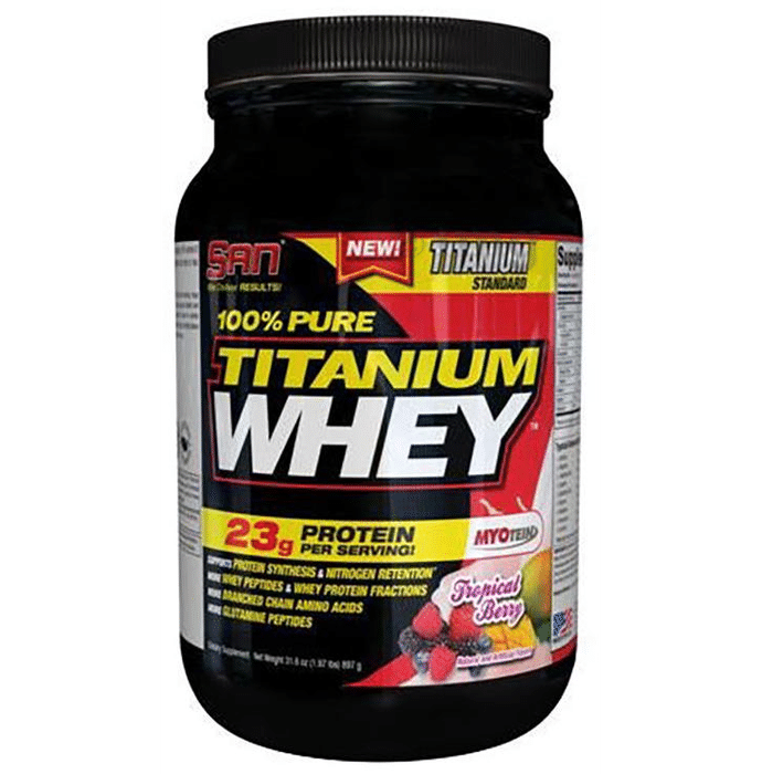 SAN 100% Pure Titanium Whey Protein Powder Tropical Berry