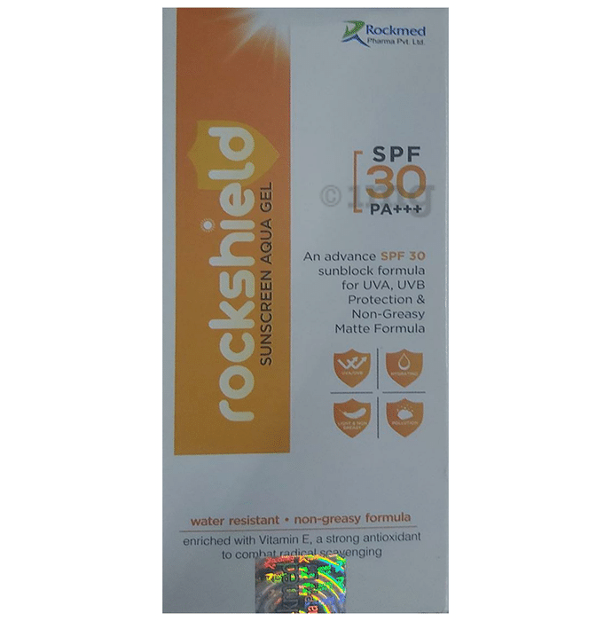 Rockshield Sunscreen Aqua Gel | Matte Formula & Water-Resistant | Paraben & Sulphate-Free | SPF 30