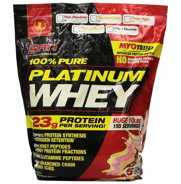 SAN 100% Pure Platinum Whey Protein Powder Wild Strawberry