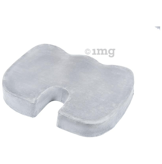 Fovera Orthopedic Memory Foam Coccyx Seat Cushion Large Velour Grey