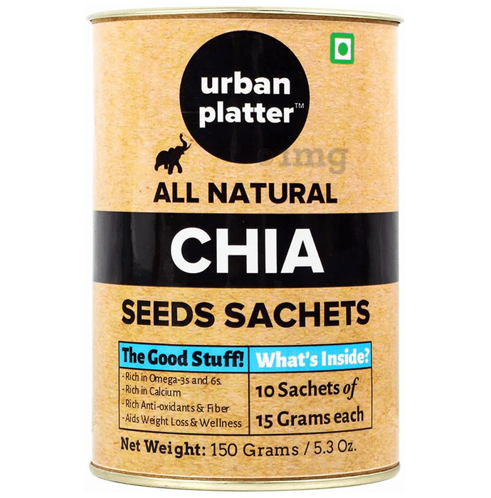 Urban Platter All Natural Chia Seeds Sachets (15gm Each)