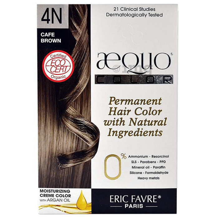 Aequo Permanent Hair Color with Natural Ingreidents Cafe Brown 4N