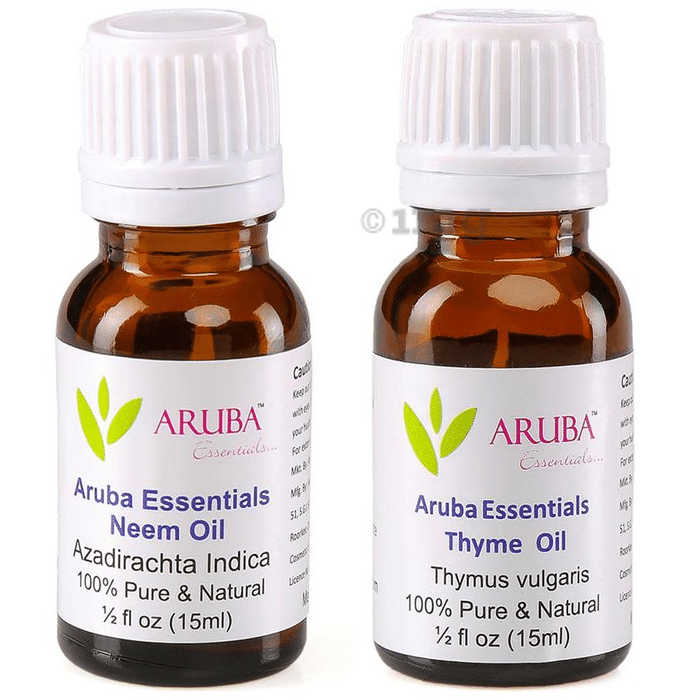 Aruba Essentials Combo Pack of Neem Oil and Thyme Oil (15ml Each)