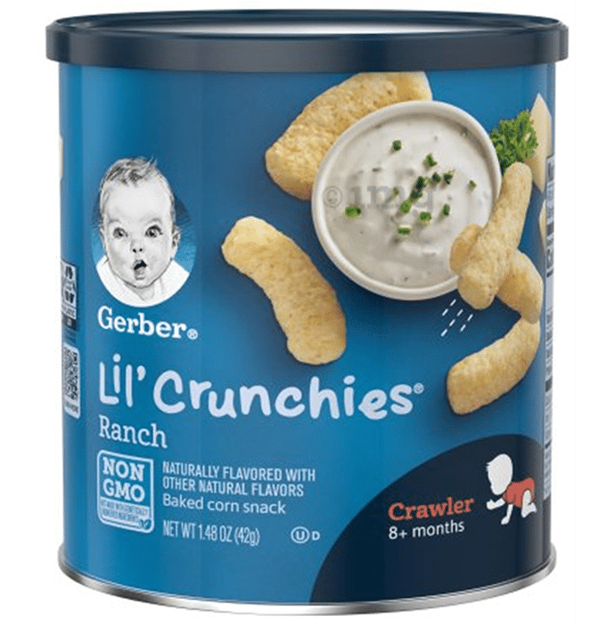 Gerber Lil' Crunchies Baked Corn Snack Crawler 8+ Months Ranch