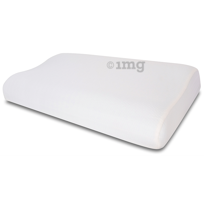 Sleepsia Premium Quality Thick Contour Gel Infused Pillow Medium Embossed White Fabric