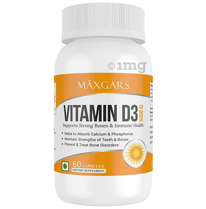 Maxgars Vitamin D3 5000IU Capsule