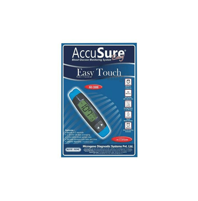 Dr. Gene Accusure Easy Touch Blood Glucose Monitoring System with 25 Strips