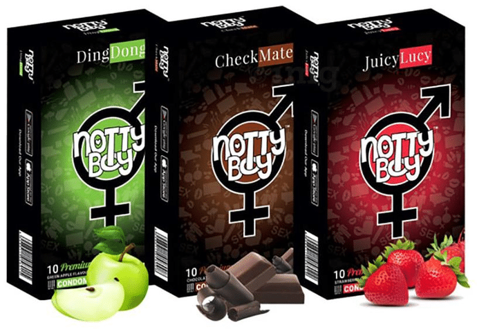 Notty Boy Condoms (10 Each) Multiflavour Combo
