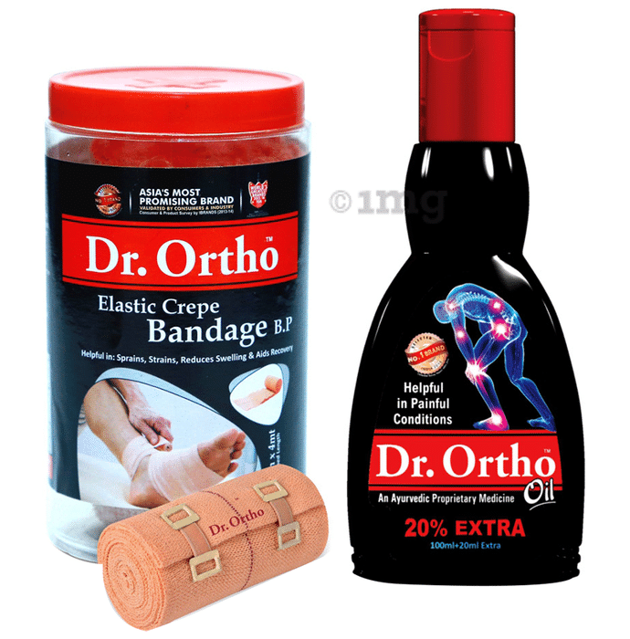 Dr Ortho Combo of Pain Relief Oil 120ml & Crepe Bandage (10X4)