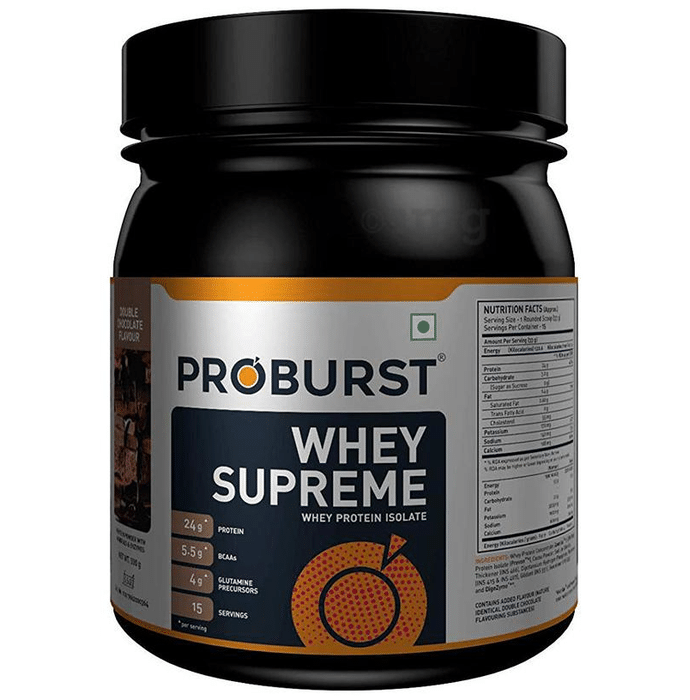 Proburst Whey Supreme Protein | With BCAAs & Glutamine for Muscle Recovery | Flavour Powder Double  Chocolate