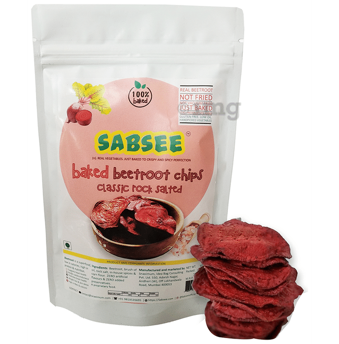 Sabsee Baked Beetroot Chips Classic Rock Salted Pack of 2