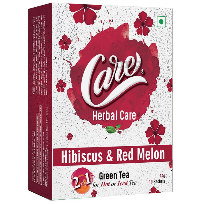 Care Herbal Care 2 In 1 Green Tea (14gm Each) Hibiscus & Red Melon