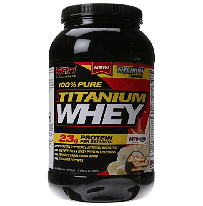 SAN 100% Pure Titanium Whey Protein Powder Banana Coconut