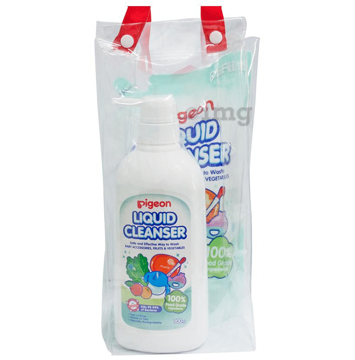 Pigeon Combo Pack of Liquid Cleanser Bottle 700ml & Liquid Cleanser Refill Pack 650ml