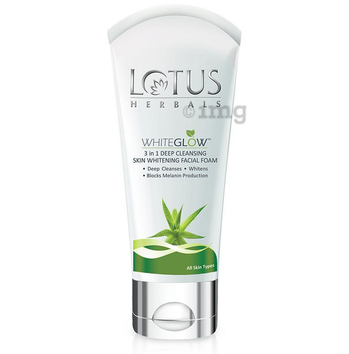 Lotus Herbals WhiteGlow 3 in 1 Deep Cleansing Skin Whitening Facial Foam