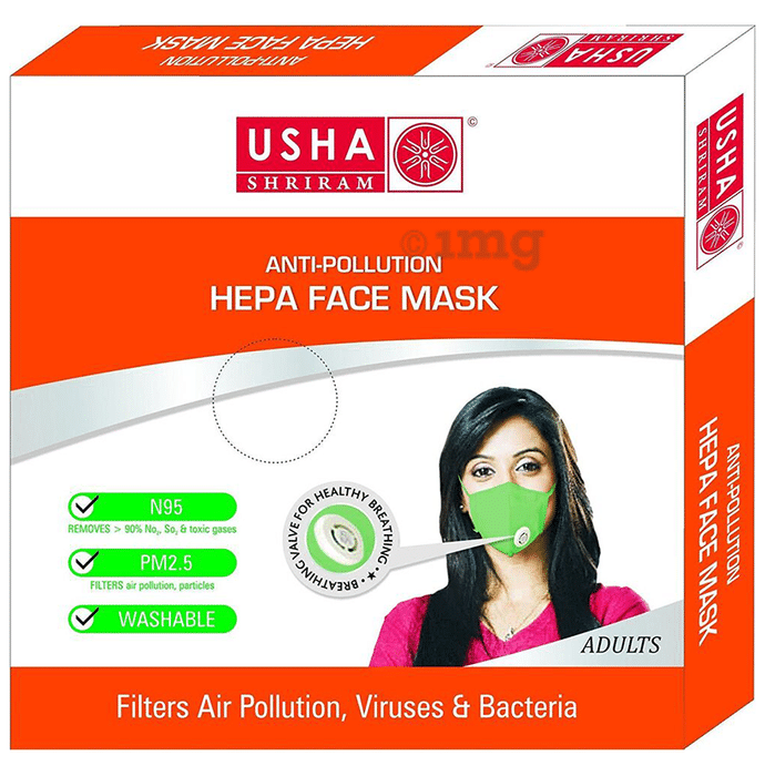 Usha Shriram N95 Anti-Pollution HEPA Face Mask for Adults
