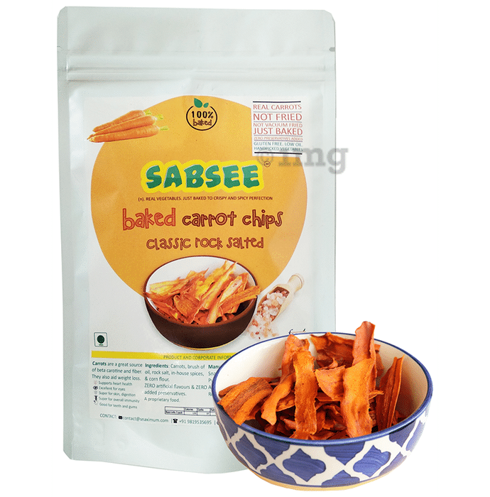Sabsee Baked Carrot Chips Classic Rock Salted Pack of 2