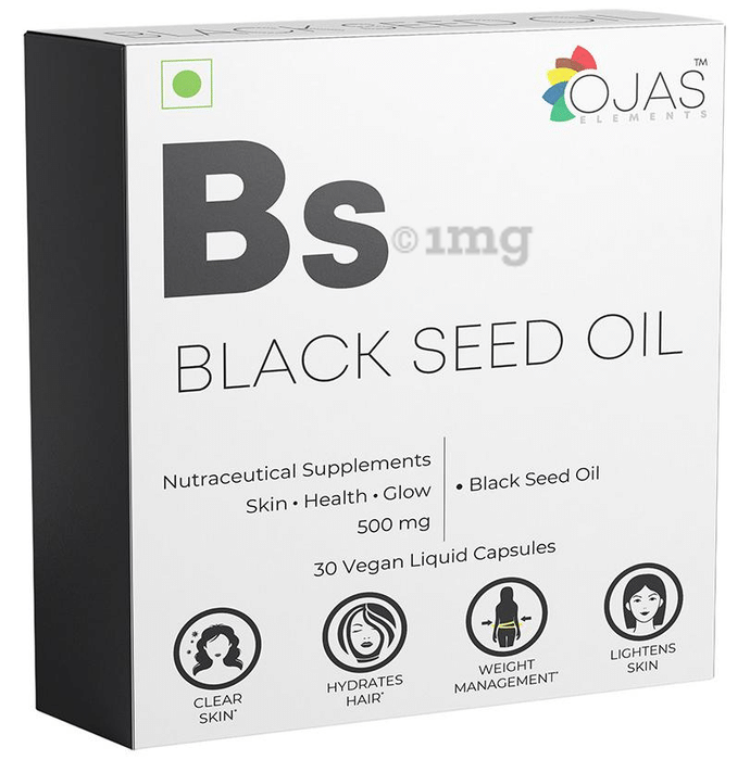 Ojas Elements Black Seed Oil 500mg Vegan Liquid Capsules