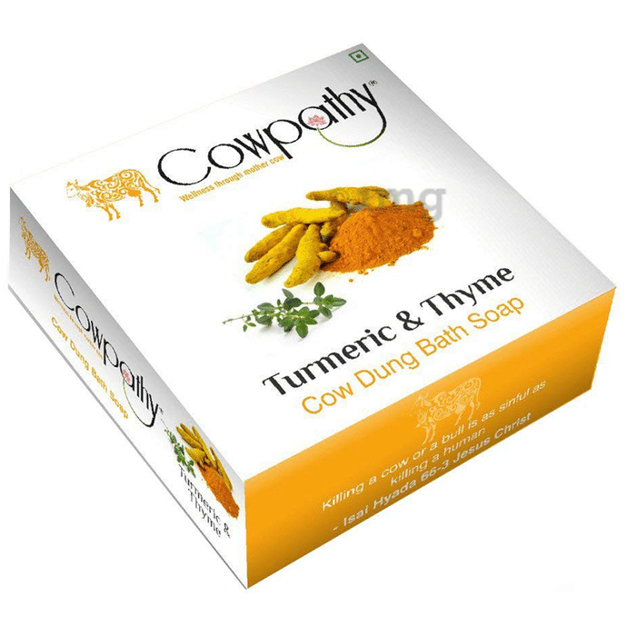 Cowpathy Turmeric and Thyme Cow Dung Bath Soap