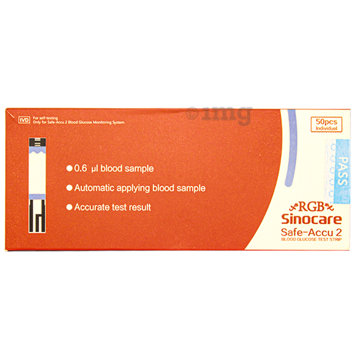 RGB Sinocare Safe-Accu 2 Blood Glucose Test Strip (BeatO Compatible)