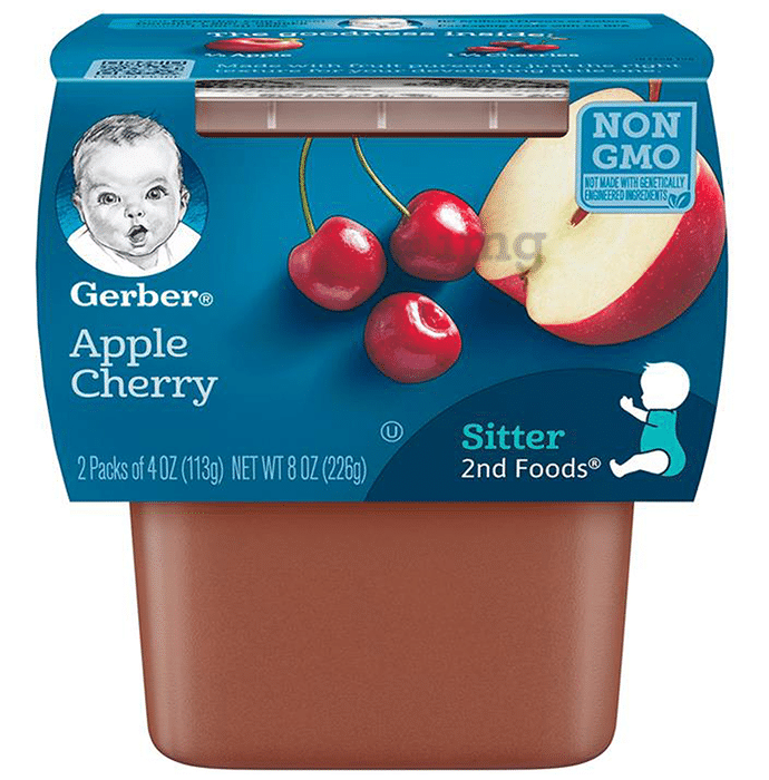 Gerber Sitter 2nd Food (113gm Each) Apple Cherry