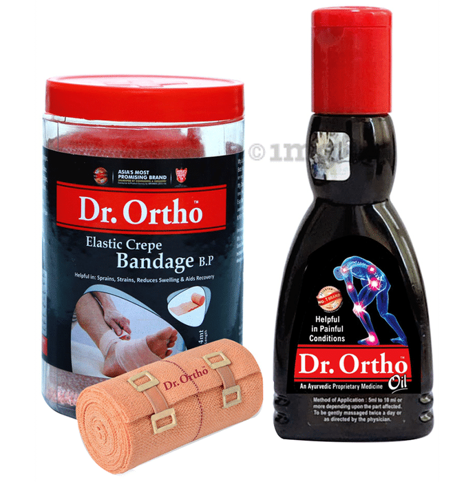 Dr Ortho Combo of Pain Relief Oil 60ml & Pain Relief Crepe Bandage (8X4)