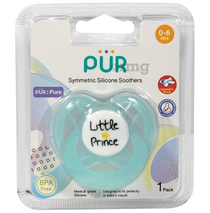 Pur Symmetric Silicone Soothers 0 to 6 Months+ Blue