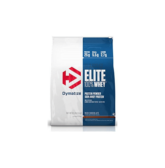 Dymatize Nutrition Elite 100% Whey Protein | With BCAAs & Leucine | For Muscle Recovery | Powder Rich Chocolate