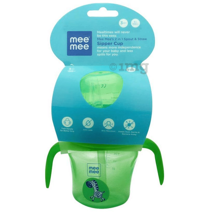 Mee Mee 2 in 1 Spout and Straw Sipper Cup Green