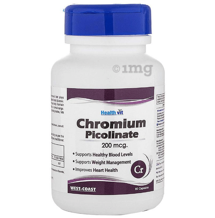HealthVit Chromium Picolinate 200mcg | For Healthy Blood Levels, Weight Management & Heart Health | Capsule