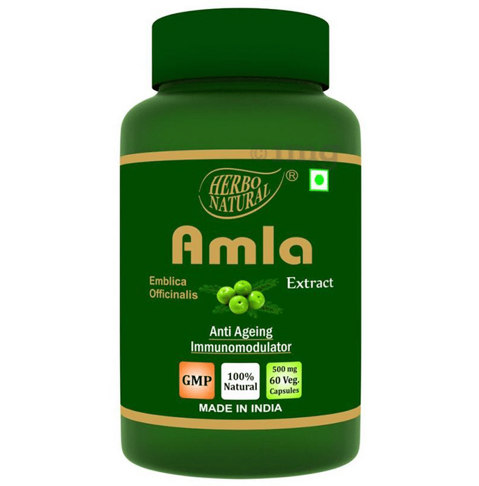 Herbo Natural Amla (Emblica Officinalis) Extract 500mg Veg Capsule