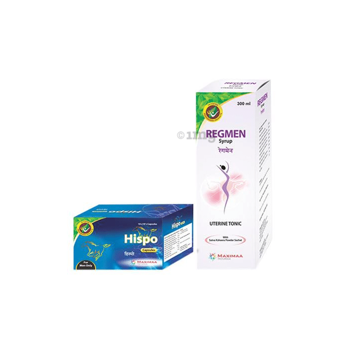 Proyurveda Male & Female Sexual Wellness Combo Pack of Hispo 100 Caps & Regmen Syrup 300ml