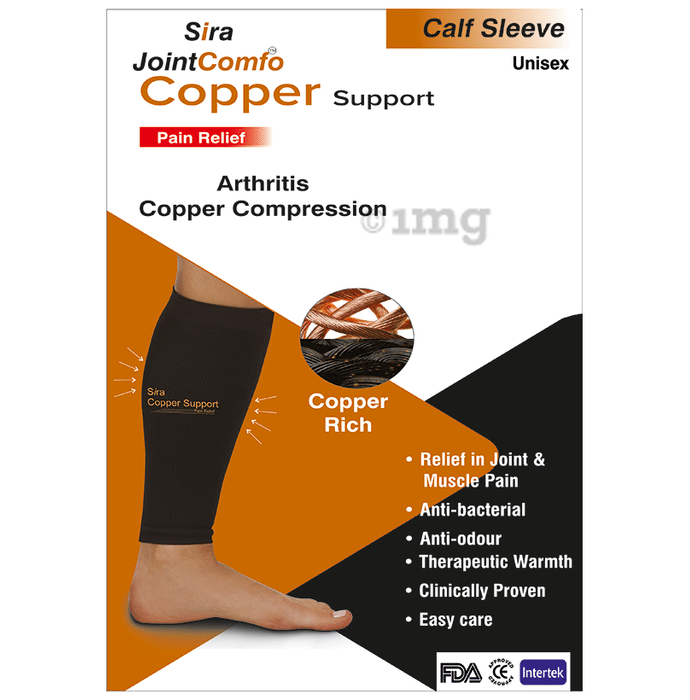 Sira Copper Compression Calf Sleeve Support Large